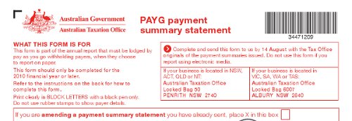 Amending 2010 PAYG Payment Summary