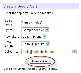 Step 4 - How to Set Up Google Alerts